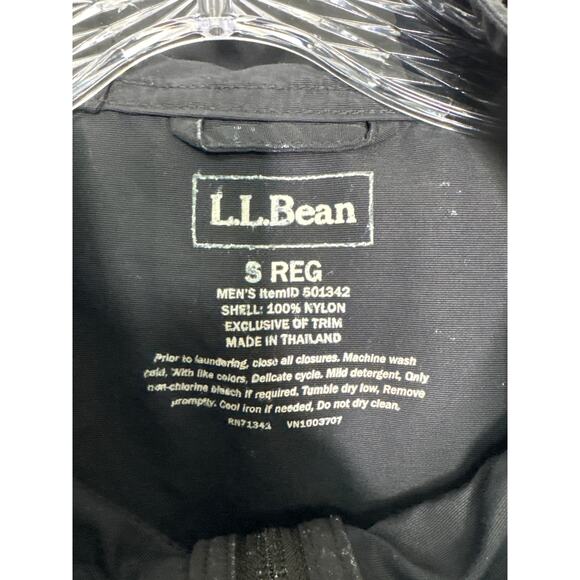 L.L.Bean Men’s Black Nylon Anorak Windbreaker Pullover hooded Jacket Small - Picture 12 of 13